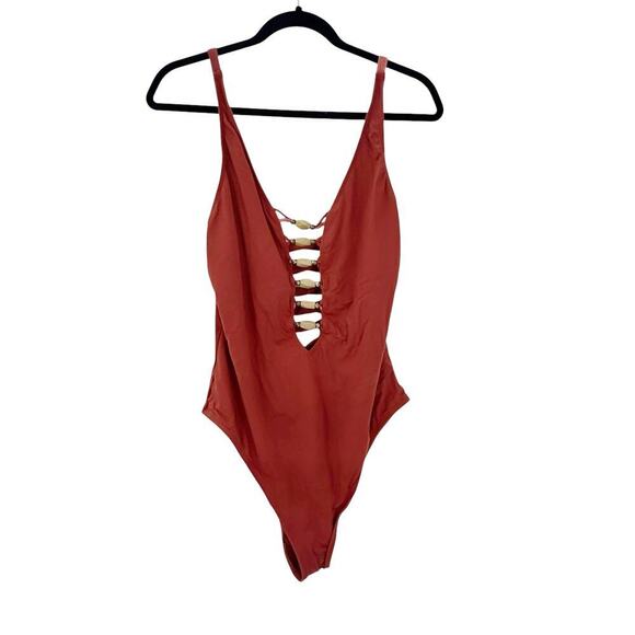 Bleu by Rod Beattie Kore Lace Down Mio One-Piece Swimsuit Sienna Size 14 NWT - Picture 6 of 13